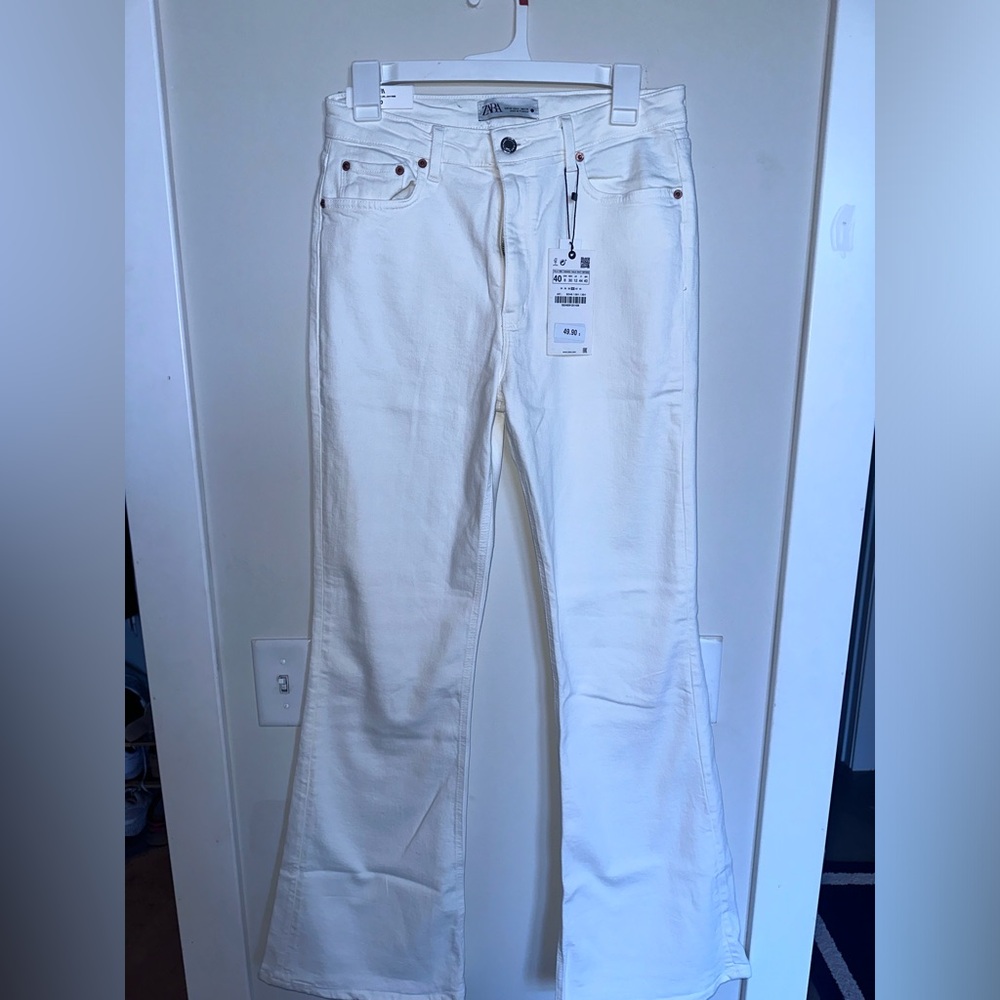 Zara white jeans flare